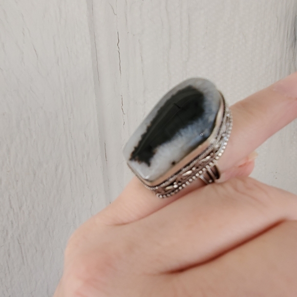 New Solar Agate 925 Silver Statement Ring. - Picture 4 of 5